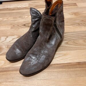 Anthropologie Silvery Soft Leather Boots